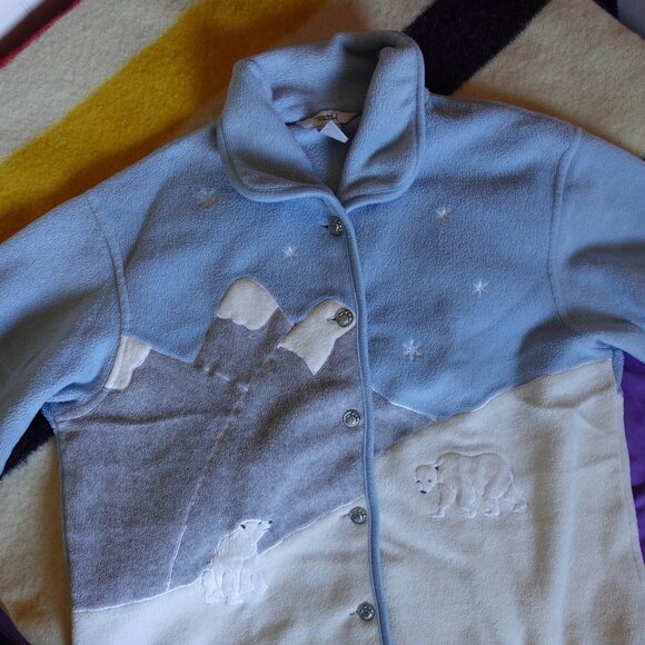 Polar Bear Fleece Button up - Picture 1 of 4